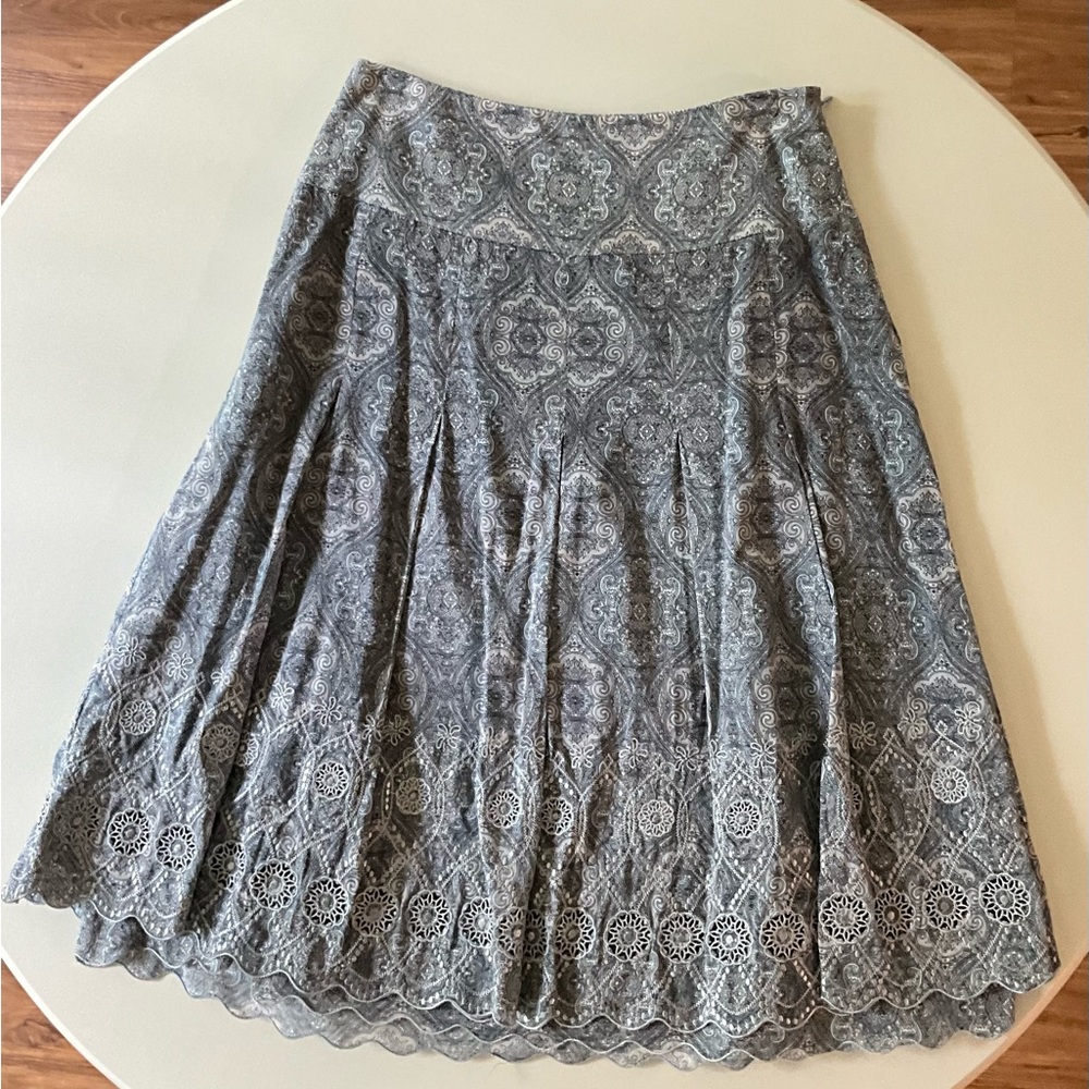 Ann Taylor Pleated Printed Skirt